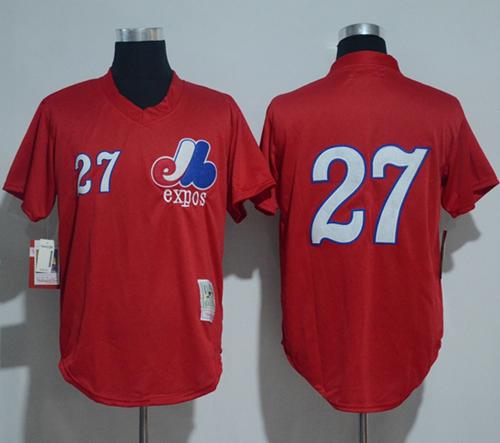 Mitchell And Ness 1989 Expos #27 Vladimir Guerrero Red Throwback Stitched MLB Jersey